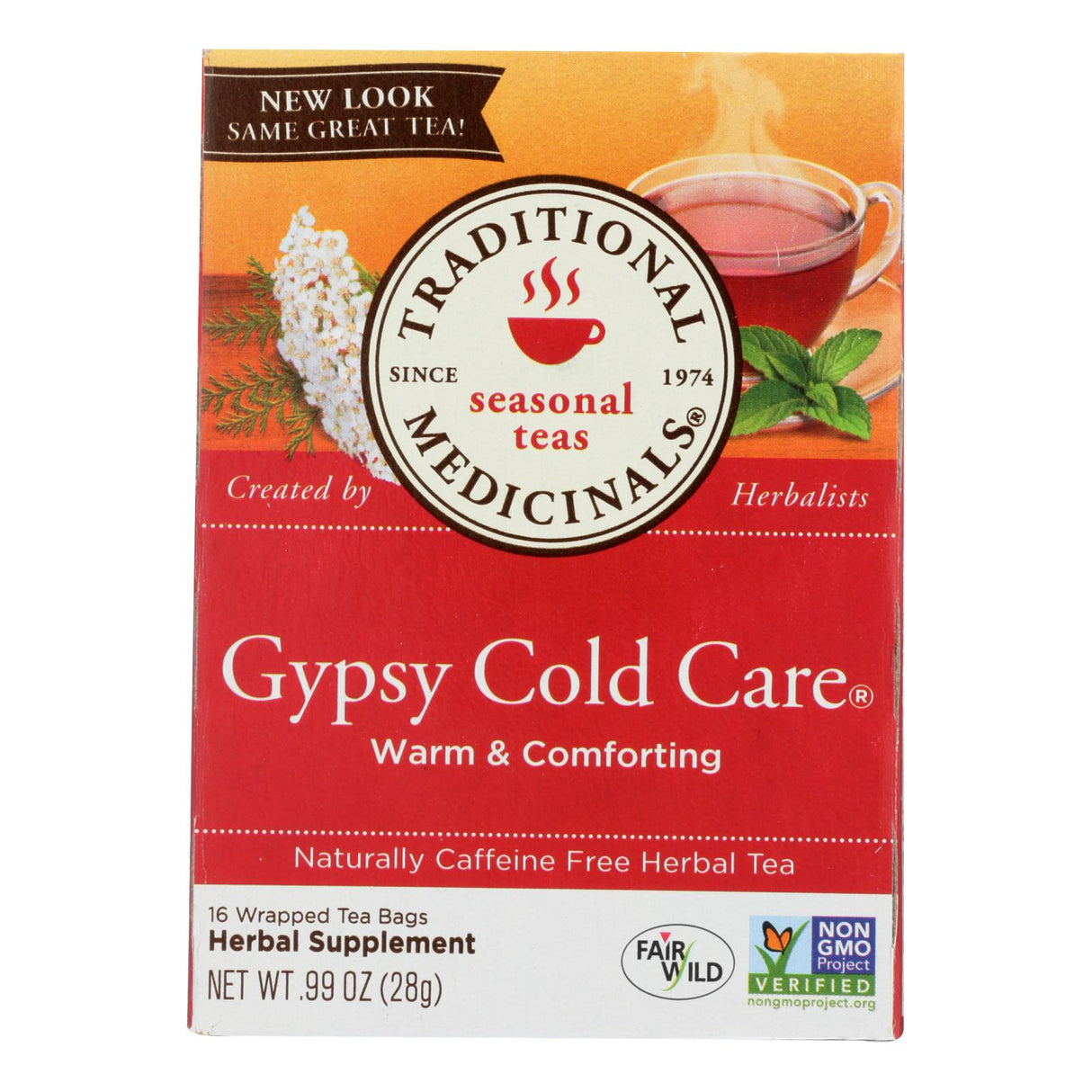 Traditional Medicinals Gypsy Cold Care Herbal Tea - 16 Tea Bags (Pack of 6) - Soothes and Relieves Cold Symptoms - Cozy Farm