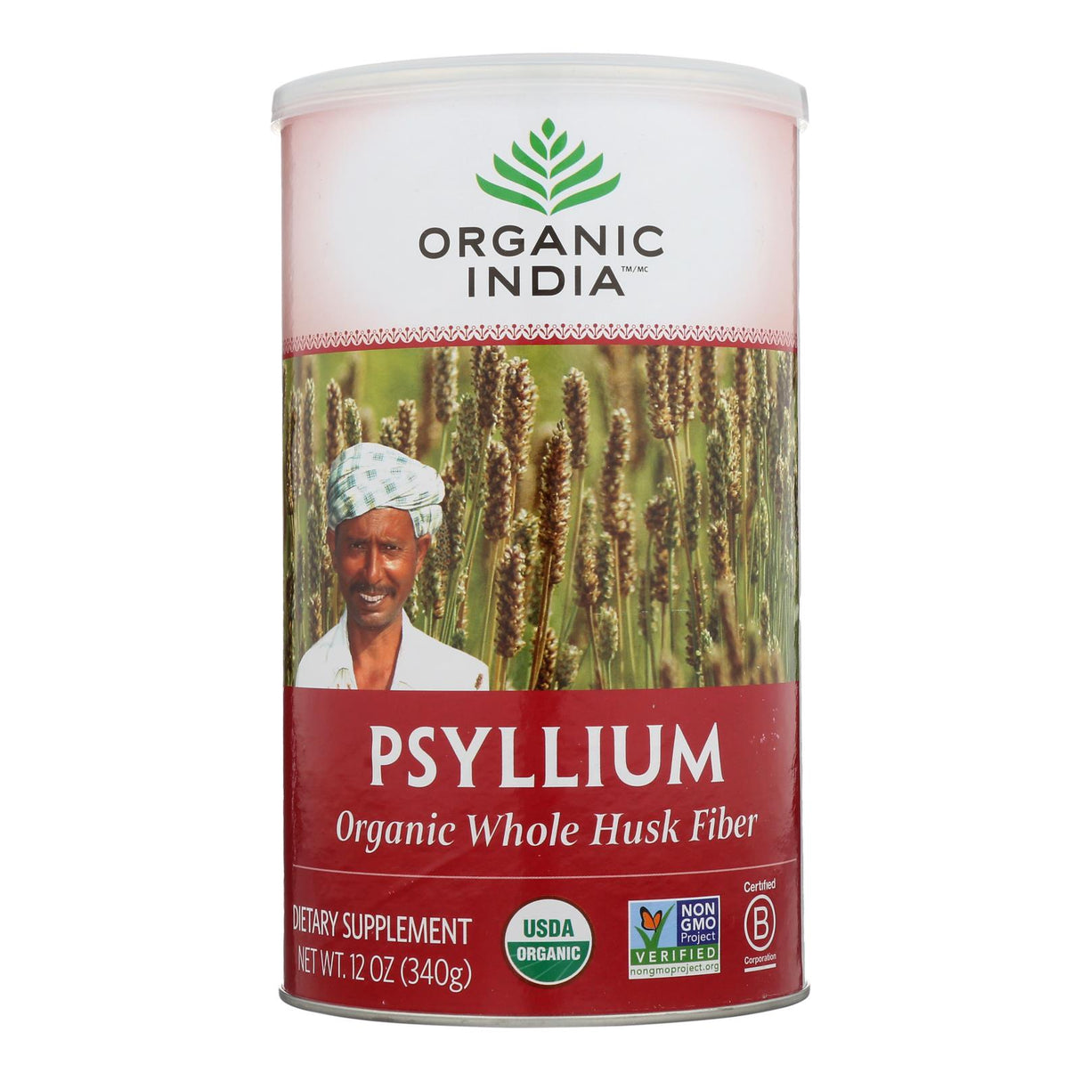 Organic India Fiber Harmony Psyllium Whole Husk, 12 Oz. - Cozy Farm