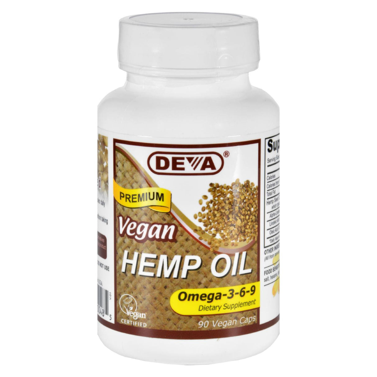 Deva Vegan Omega 3 6 9 Hemp Oil Capsules - 90 Count - Cozy Farm