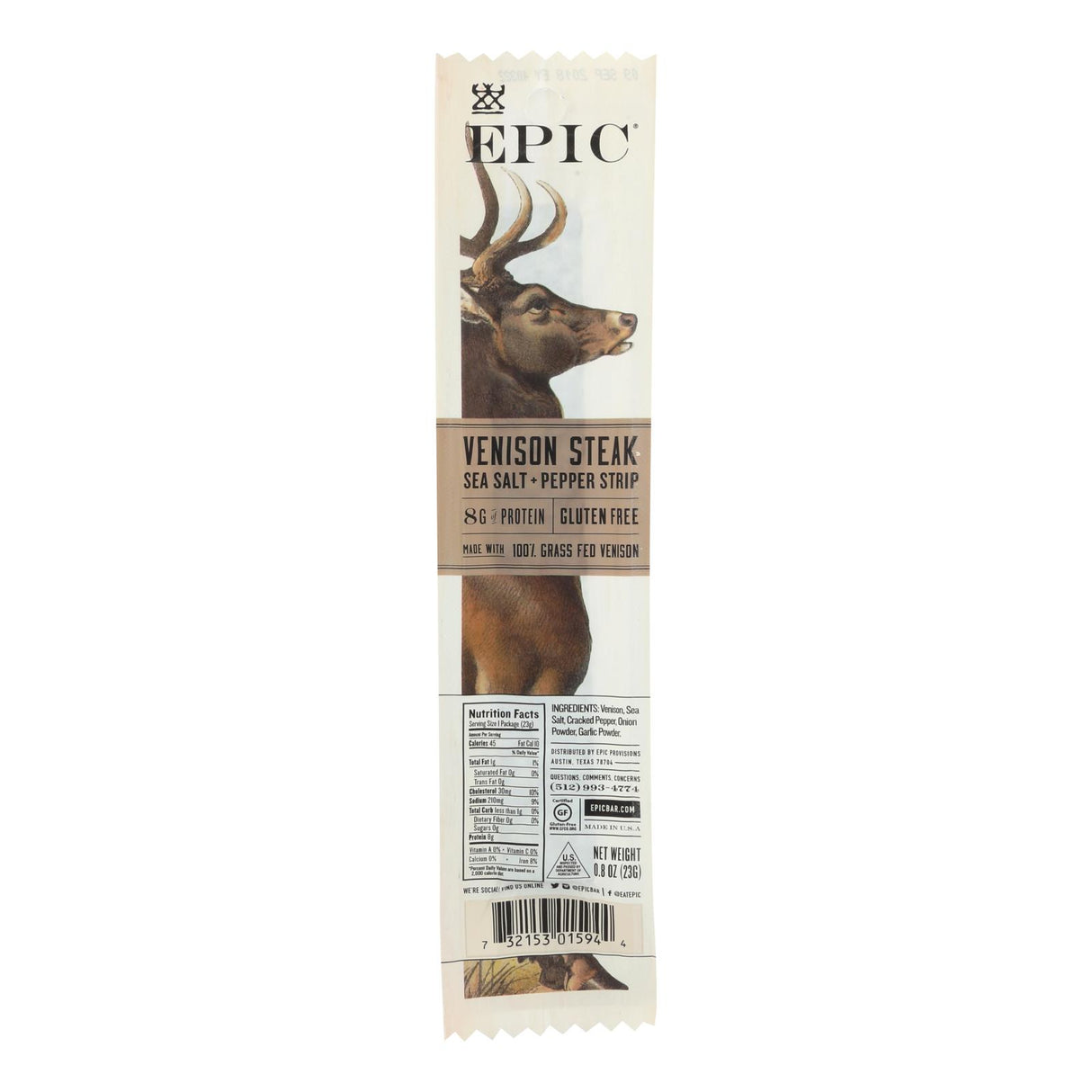 Epic Venison Steak Strips | 0.8 Oz. (Pack of 20) - Cozy Farm