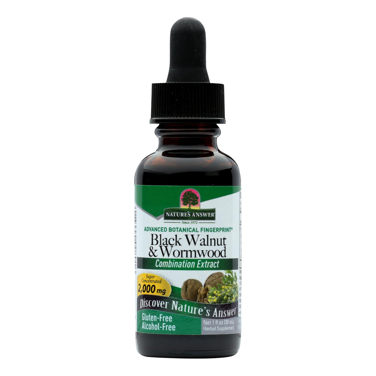 Nature's Answer Black Walnut & Wormwood Complex Extract, Alcohol-Free, 1 Fl Oz - Cozy Farm