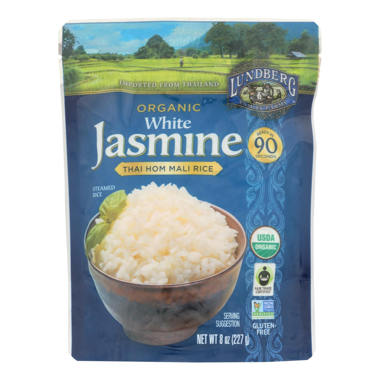 Lundberg Jasmine Thai Organic Rice: 6 Pack - 8 Oz Bags - Cozy Farm