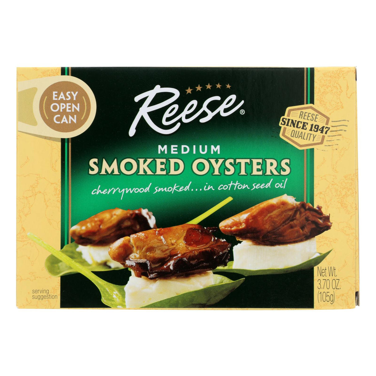 Reese's Smoked Louisiana Medium Oysters, 3.7 Oz Each (Pack of 10) - Cozy Farm