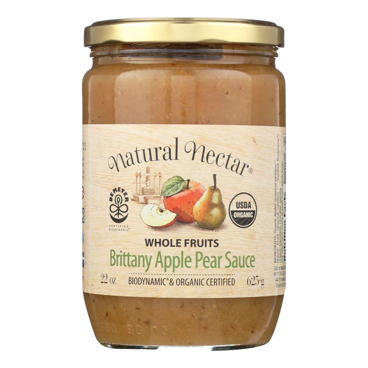 Natural Nectar Brittany Apple Sauce, 22.2 Oz. Pack of 6 - Cozy Farm