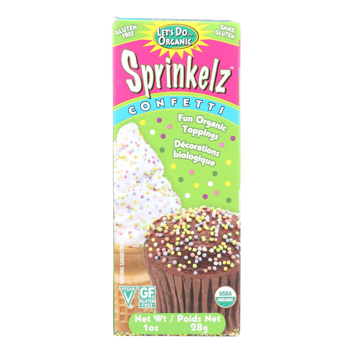 Let's Do Sprinkelz Natural Confetti Dessert Toppings - 1 Oz. Case of 12 - Cozy Farm