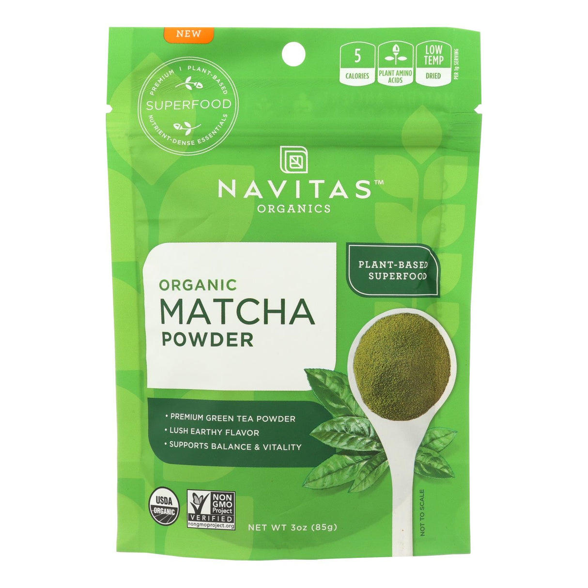 Navitas Organics Matcha Powder | Organic Japanese Green Tea Powder | 6 Reusable Pouches x 3 Oz - Cozy Farm