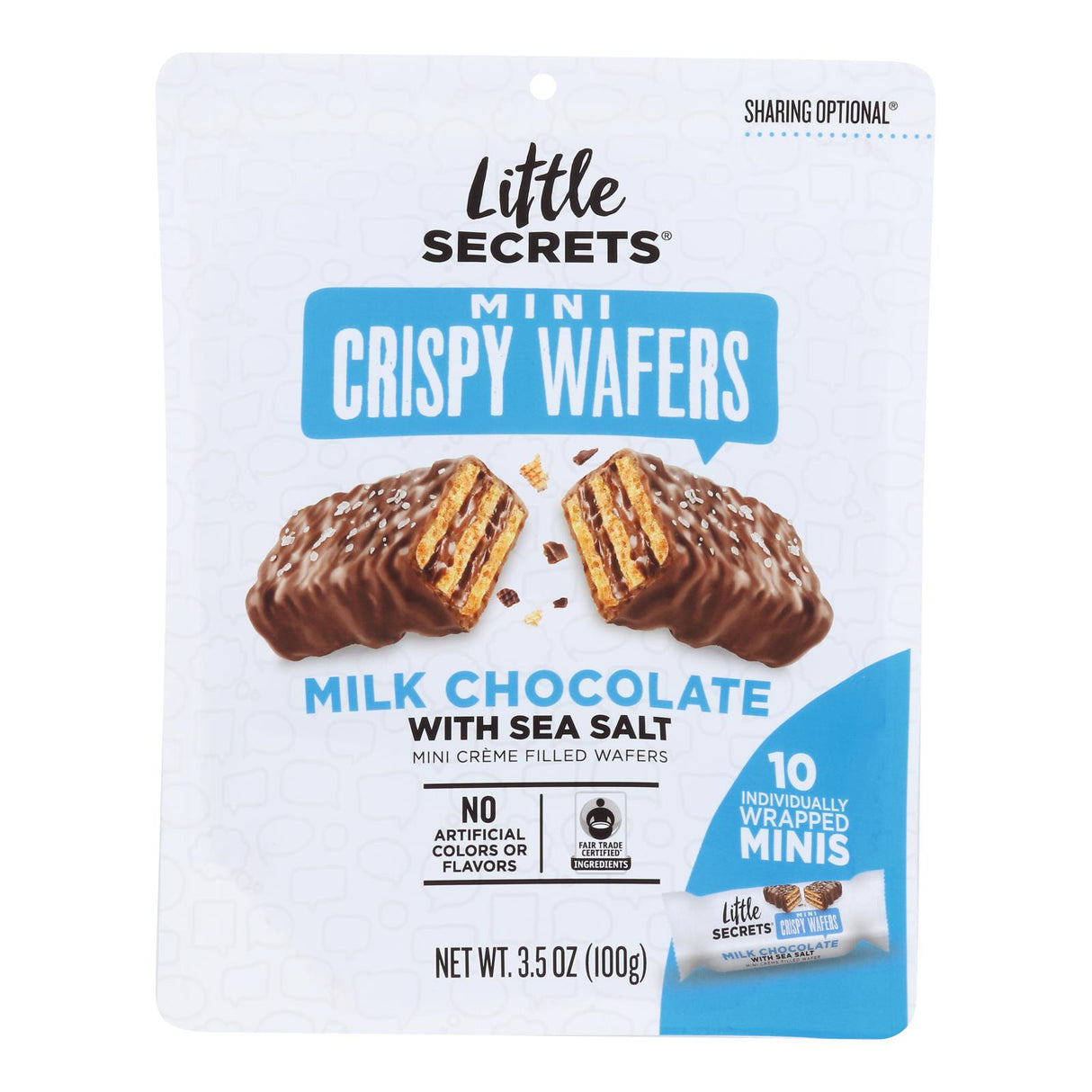 Little Secrets Crispy Wafers: Milk Chocolate & Sea Salt (Pack of 6 - 3.5 Oz.) - Cozy Farm