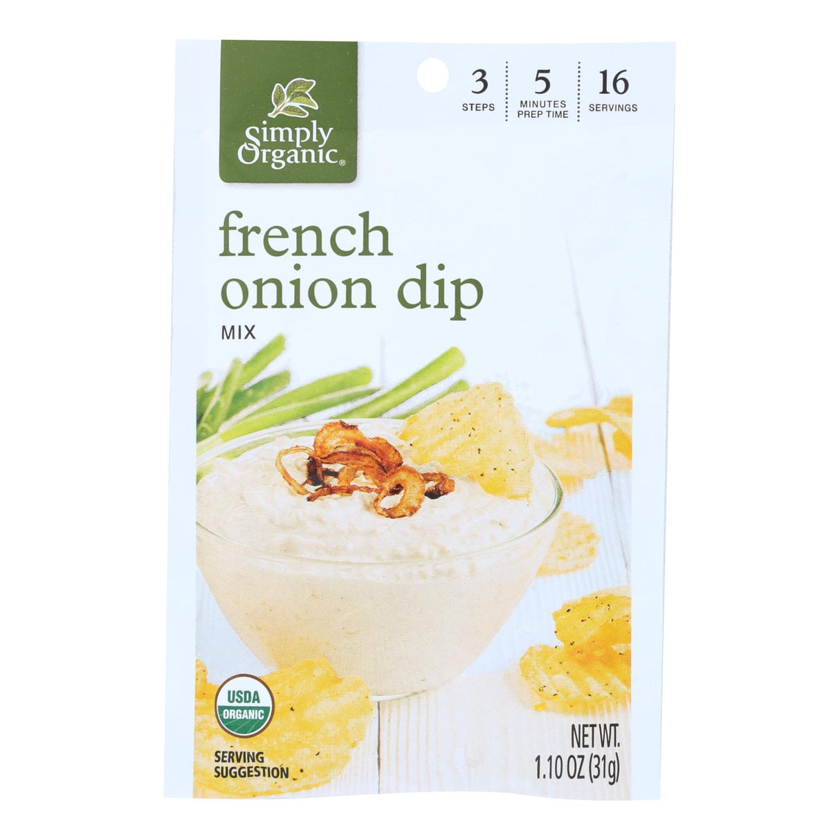 Simply Organic French Onion Dip Mix - Case of 12 - 1.1 oz. - Cozy Farm