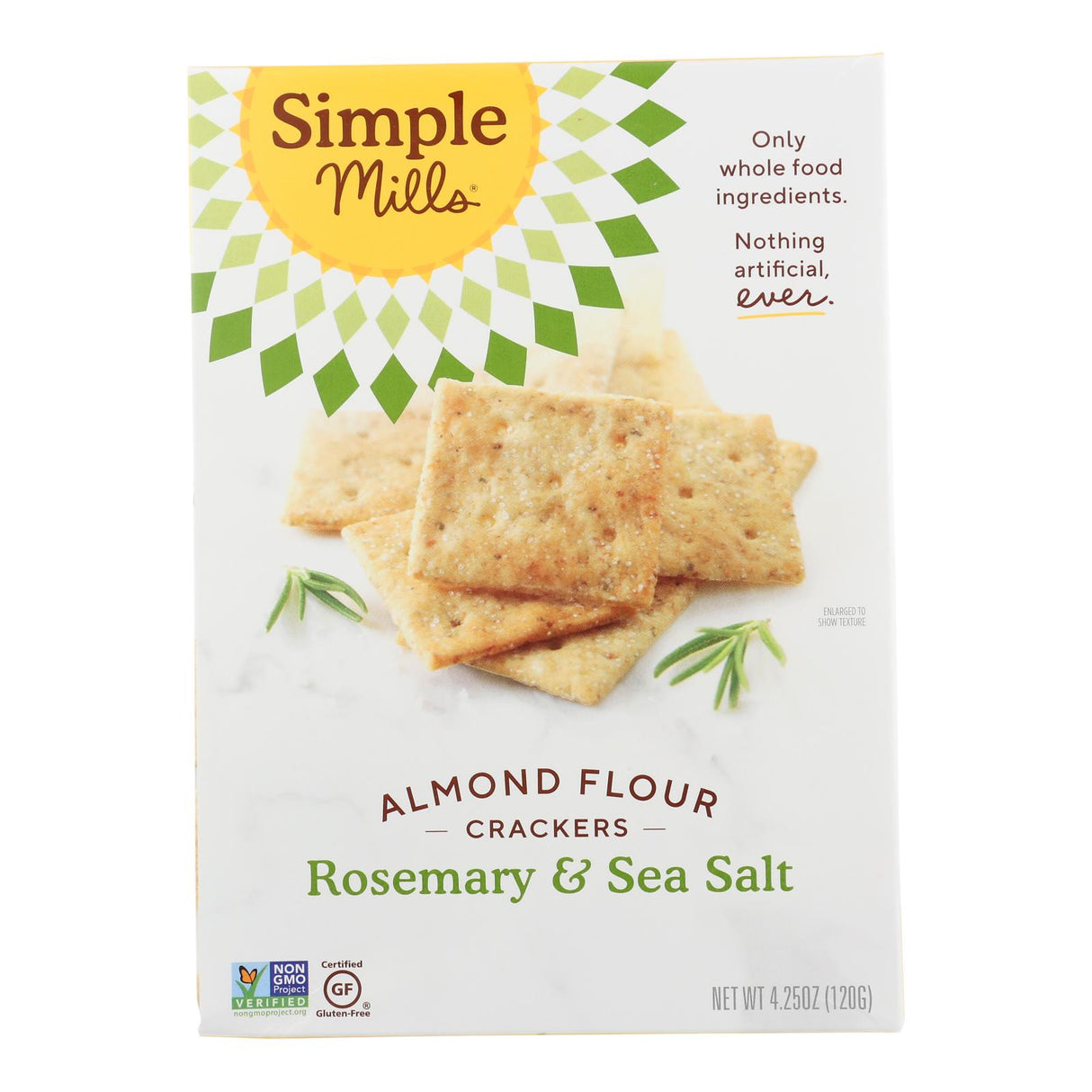 Simple Mills Rosemary and Sea Salt Almond Flour Crackers, Pack of 6, 4.25 Oz. ea - Cozy Farm