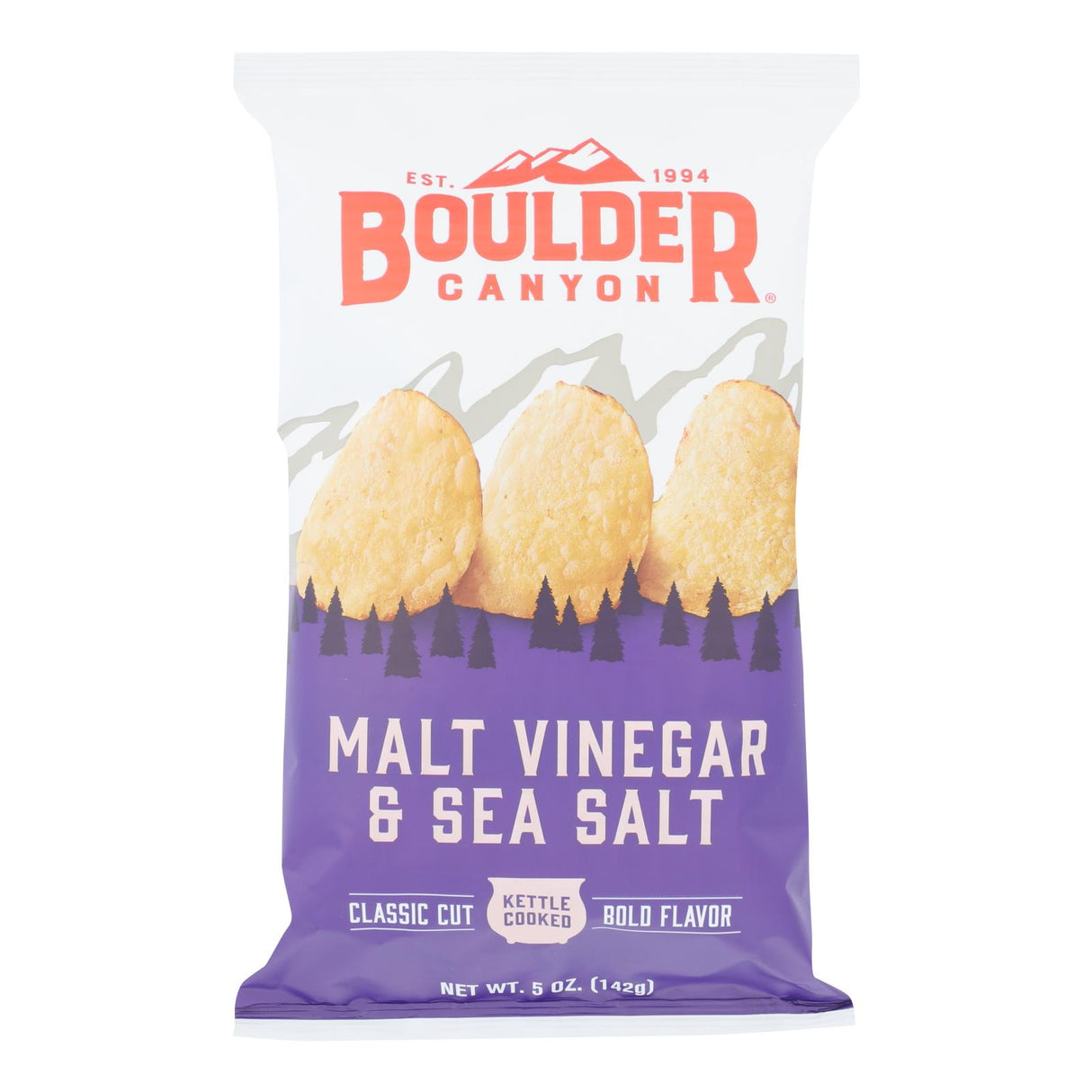 Boulder Canyon Kettle Chips Malt Vinegar and Sea Salt (12 Pack - 5 Oz. Each) - Cozy Farm
