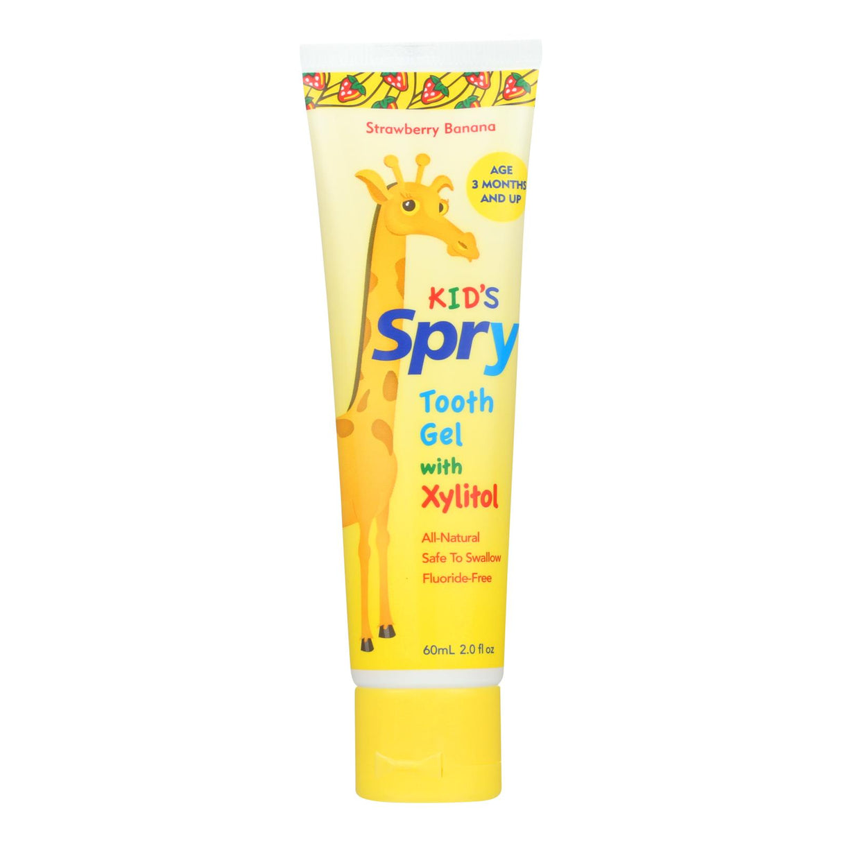 Spry Strawberry Banana Fluoride Tooth Gel, 2 Fl Oz - Cozy Farm