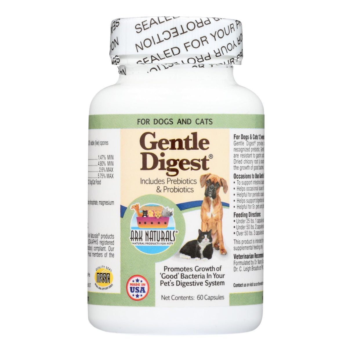Ark Naturals Gentle Digest for Dogs and Cats, 60 Capsules - Cozy Farm