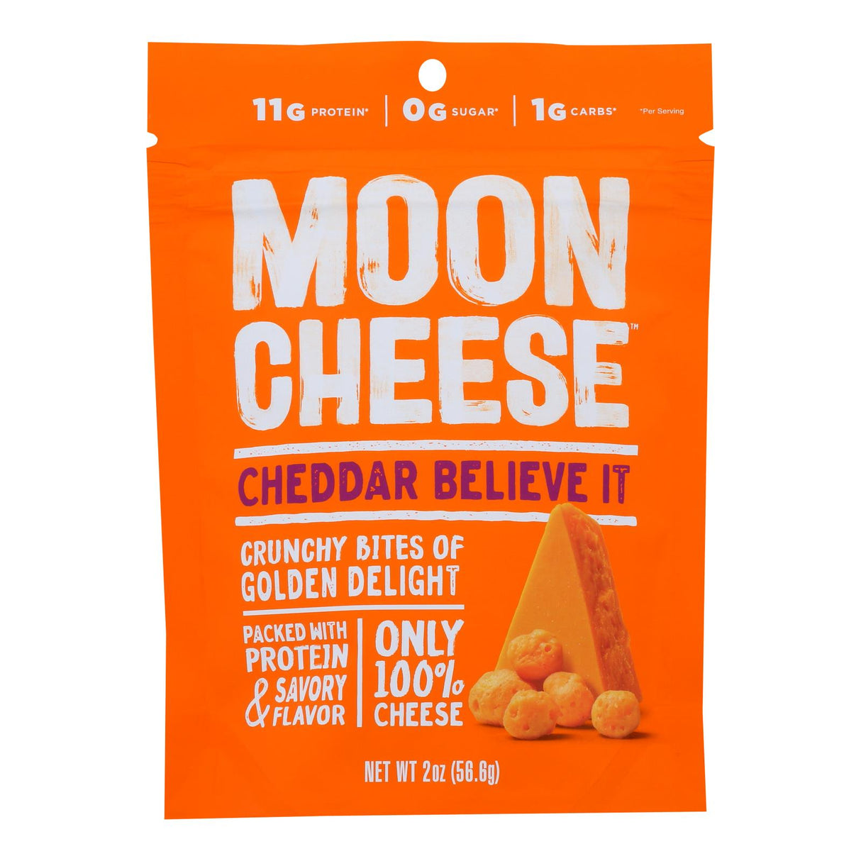 Moon Cheese Cheddar Dehydrated Cheese Snack for the Keto Diet, 12-Pack, 2 Oz. Bags - Cozy Farm