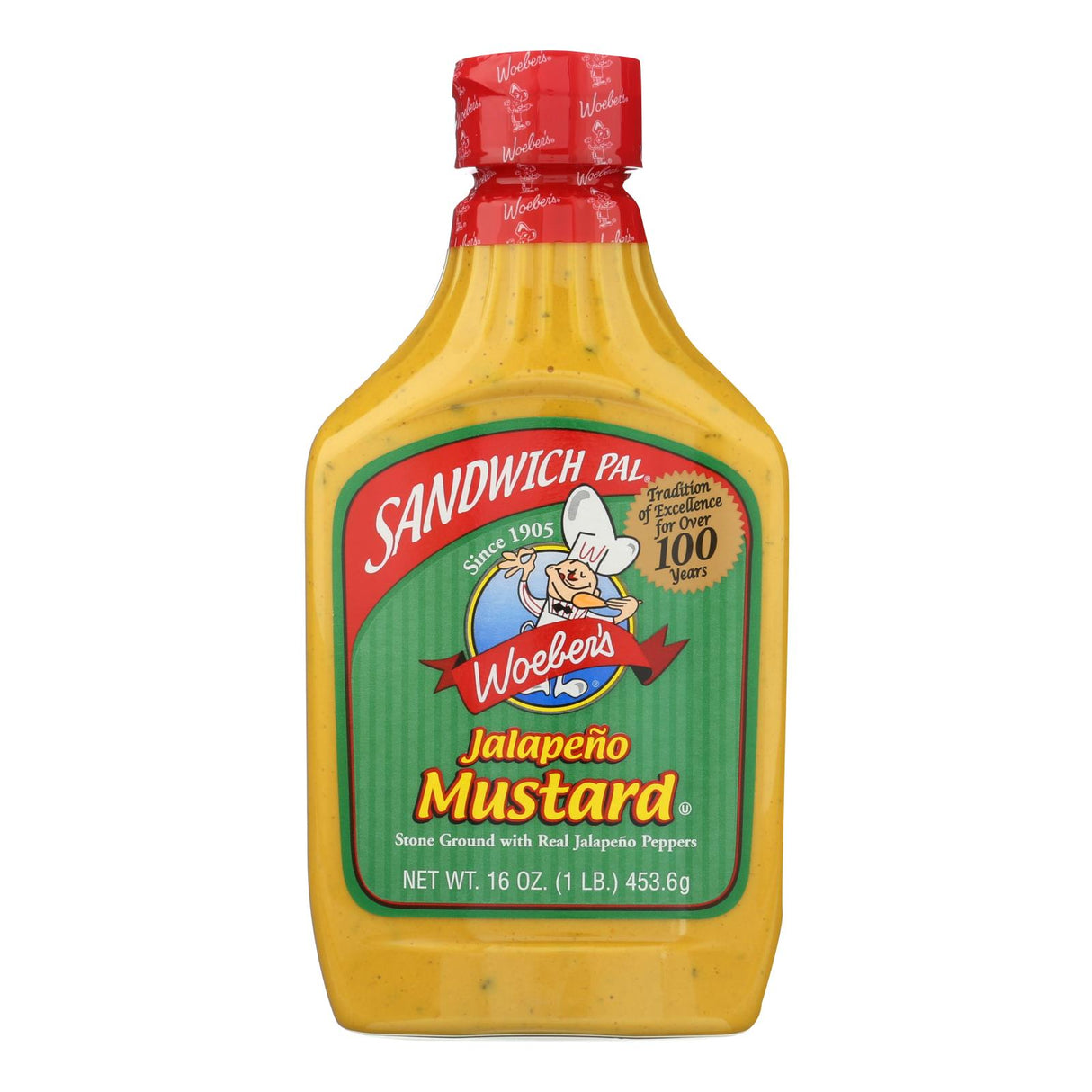 Woeber's 16 Oz. Sandwich Pal Jalapeno Mustard (Pack of 6) - Cozy Farm