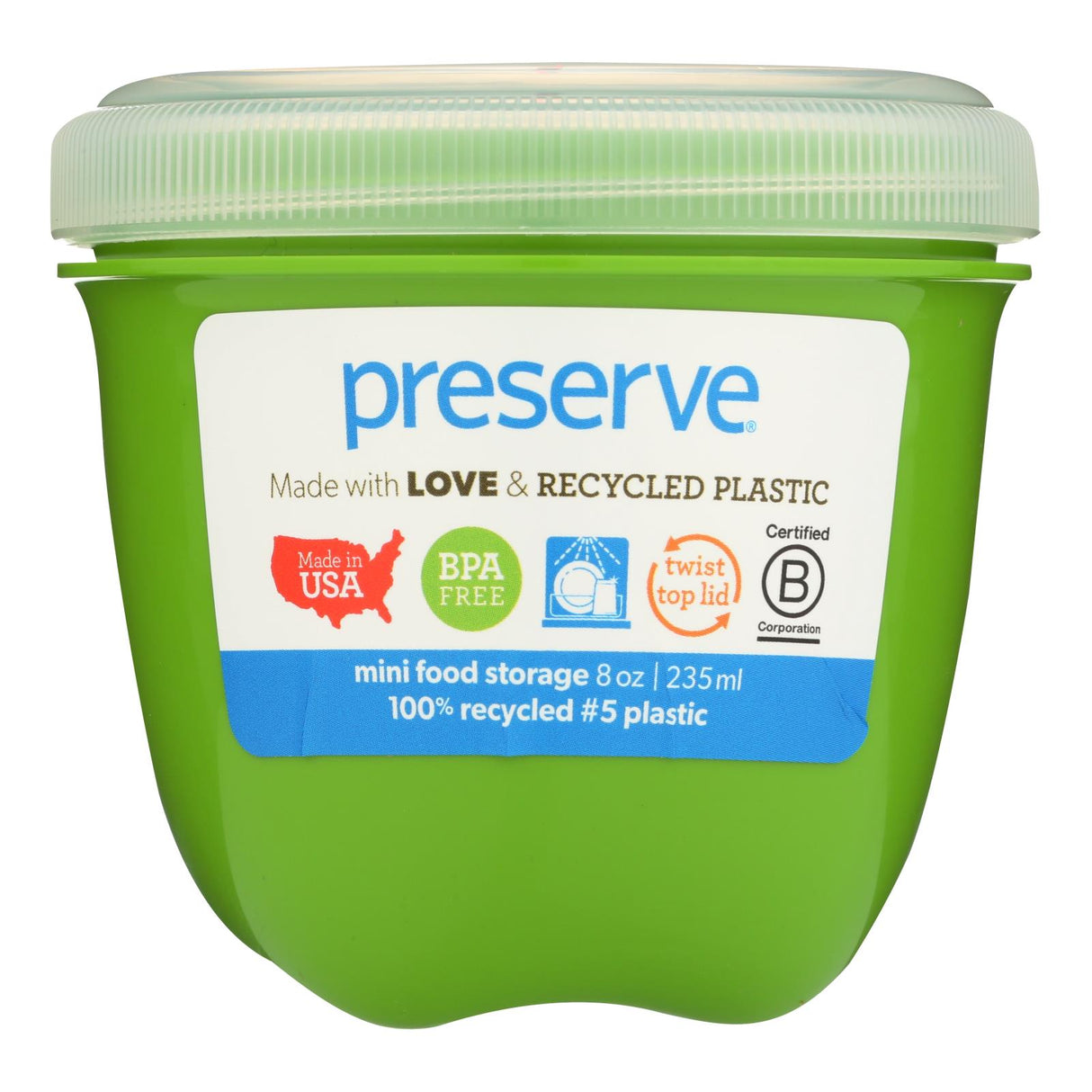 Preserve Mini Food Storage Container - Apple Green - 12 Pack - 8 Oz - Cozy Farm