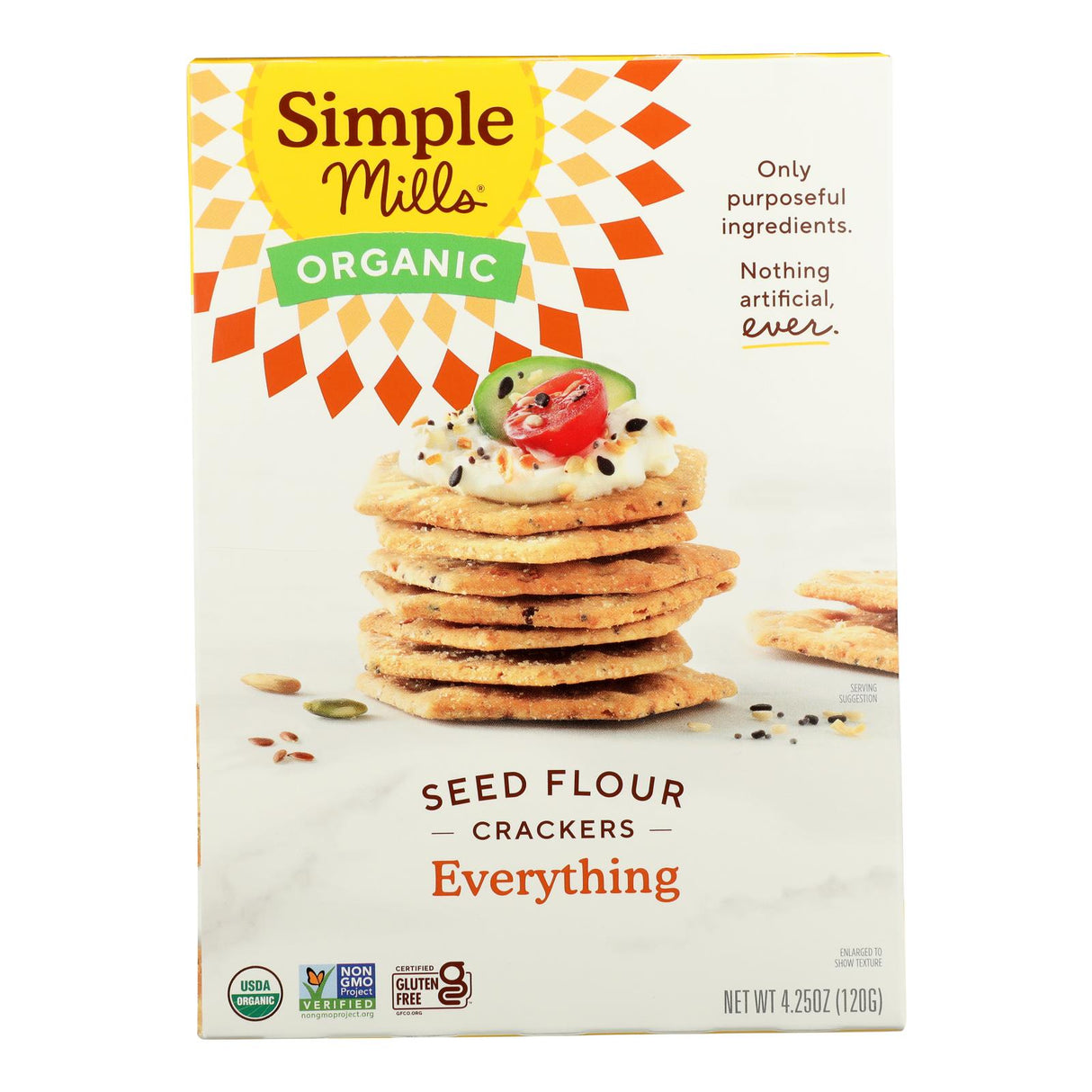 Simple Mills Everything Seed Flour Crackers (4.25 Oz., Pack of 6) - Cozy Farm