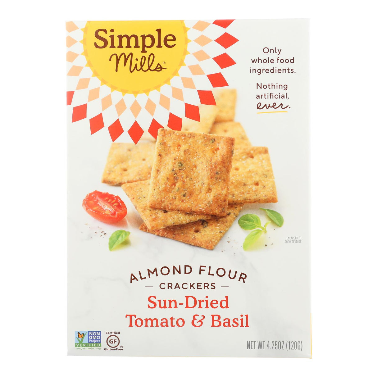 Simple Mills Almond Flour Crackers, Sun-Dried Tomato & Basil (Pack of 6) - Cozy Farm