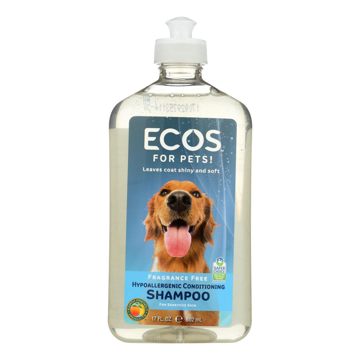 Ecos Hypoallergenic Conditioning Pet Shampoo for Sensitive Skin - Fragrance Free (17 Fl Oz) - Cozy Farm