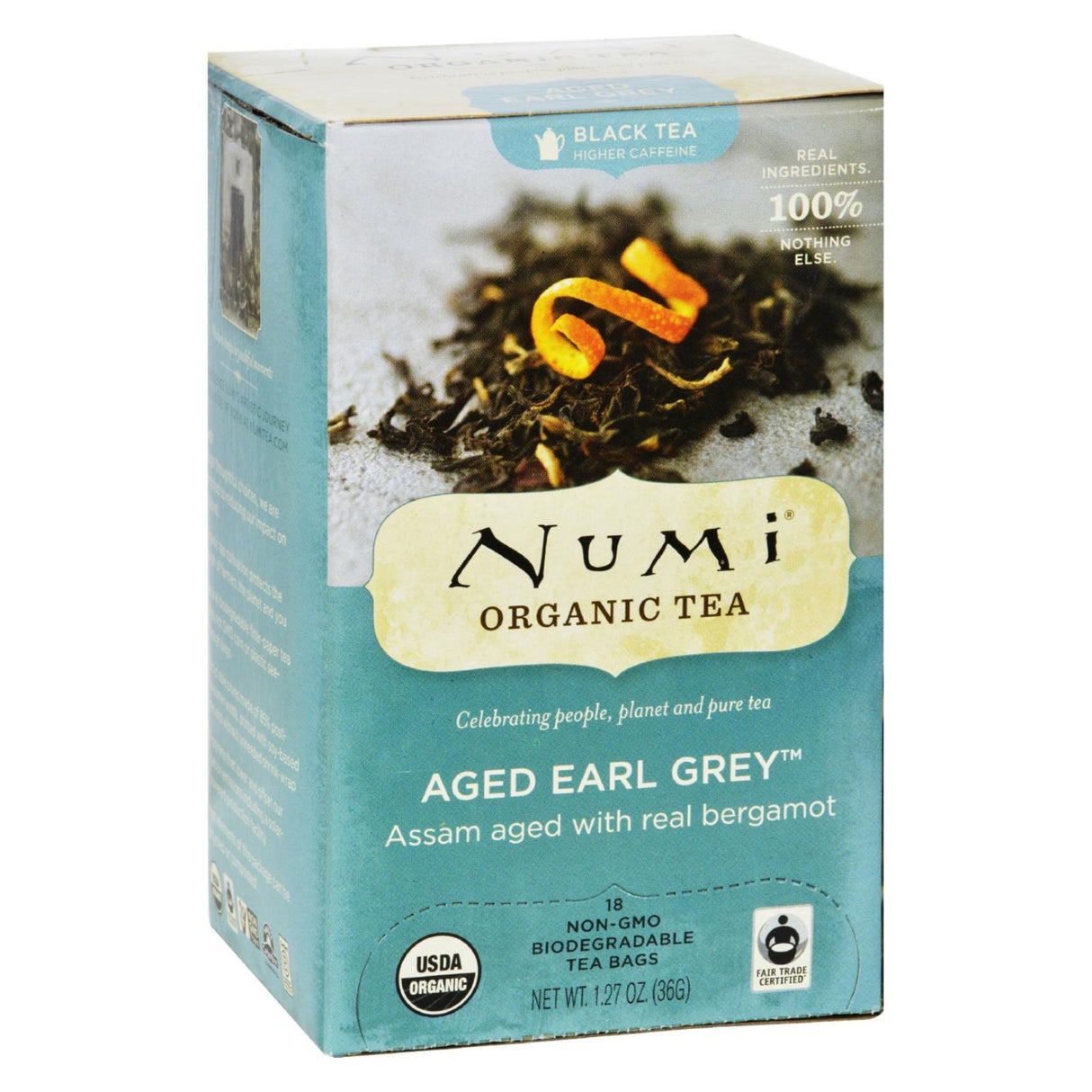 Numi Aged Earl Grey Bergamot Black Tea, 18 Tea Bags per Box (Pack of 6) - Cozy Farm