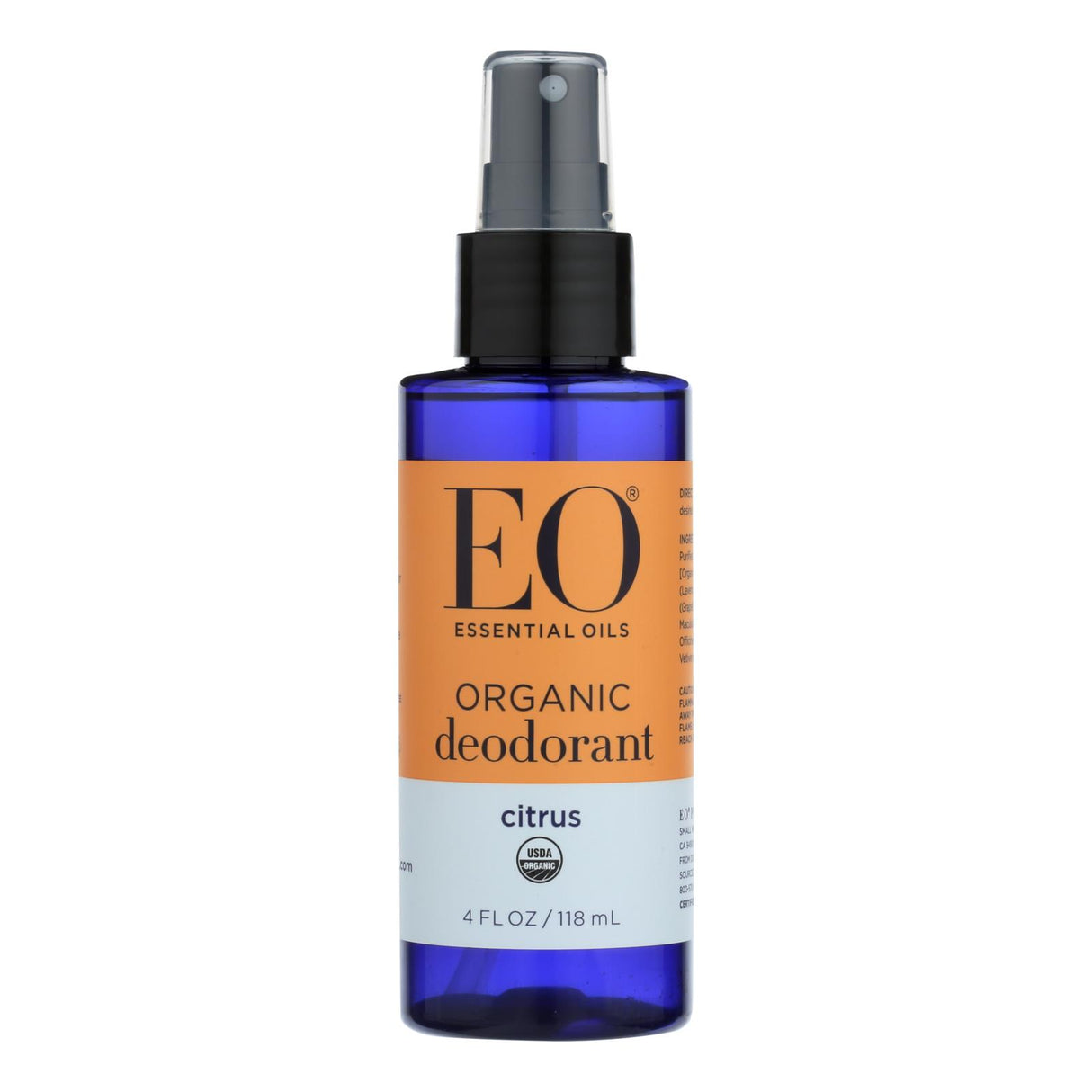 Eo Organic Citrus Deodorant Spray, 4 Fl Oz (Pack of 4) - Cozy Farm