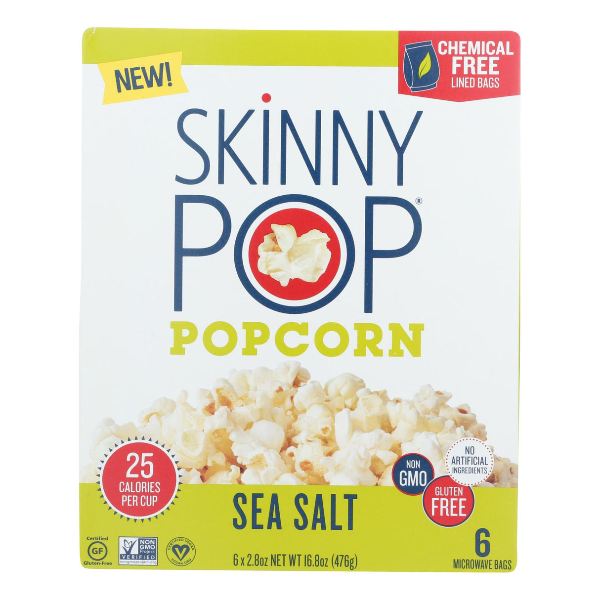 Skinnypop: Microwave Sea Salt Popcorn (Pack of 6 - 2.8oz) - Cozy Farm