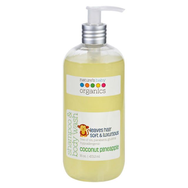Nature's Baby Organics Shampoo and Body Wash  - Coconut Pineapple, 16 Oz. - Cozy Farm 