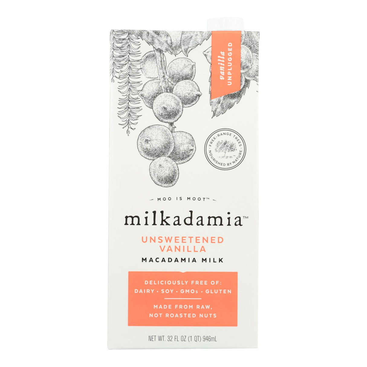Milkadamia Unsweetened Vanilla Macadamia Milk (Pack of 6 - 32 fl. oz.) - Cozy Farm