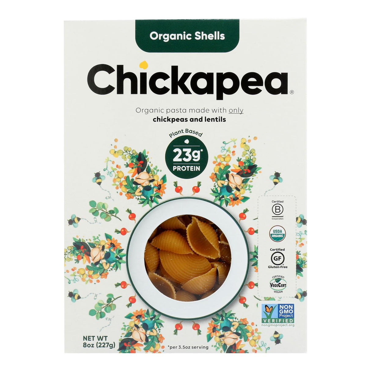 Chickapea Pasta Shells, 6 Pack (8 OZ Each) - Cozy Farm