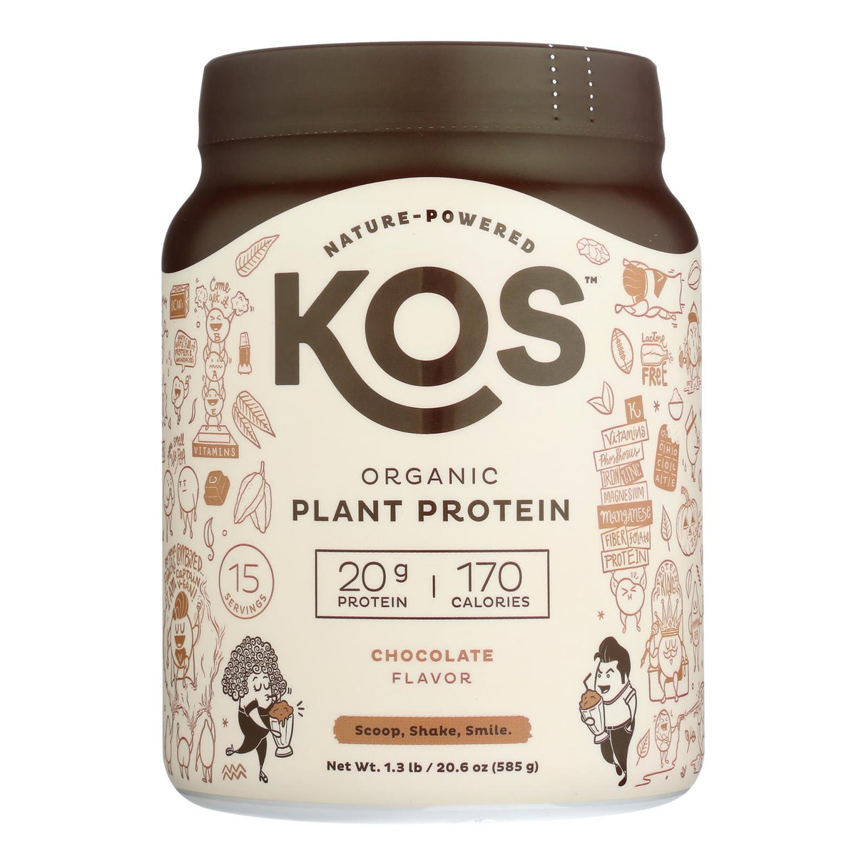Kos Chocolate Protein Powder - 19.6 Oz. Rich Creamy Flavor - Cozy Farm