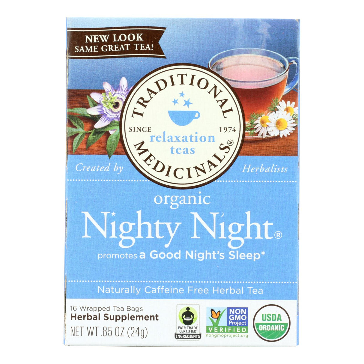 Traditional Medicinals Organic Nighty Night Herbal Tea, 16 Tea Bags Per Box (Pack of 6) - Cozy Farm