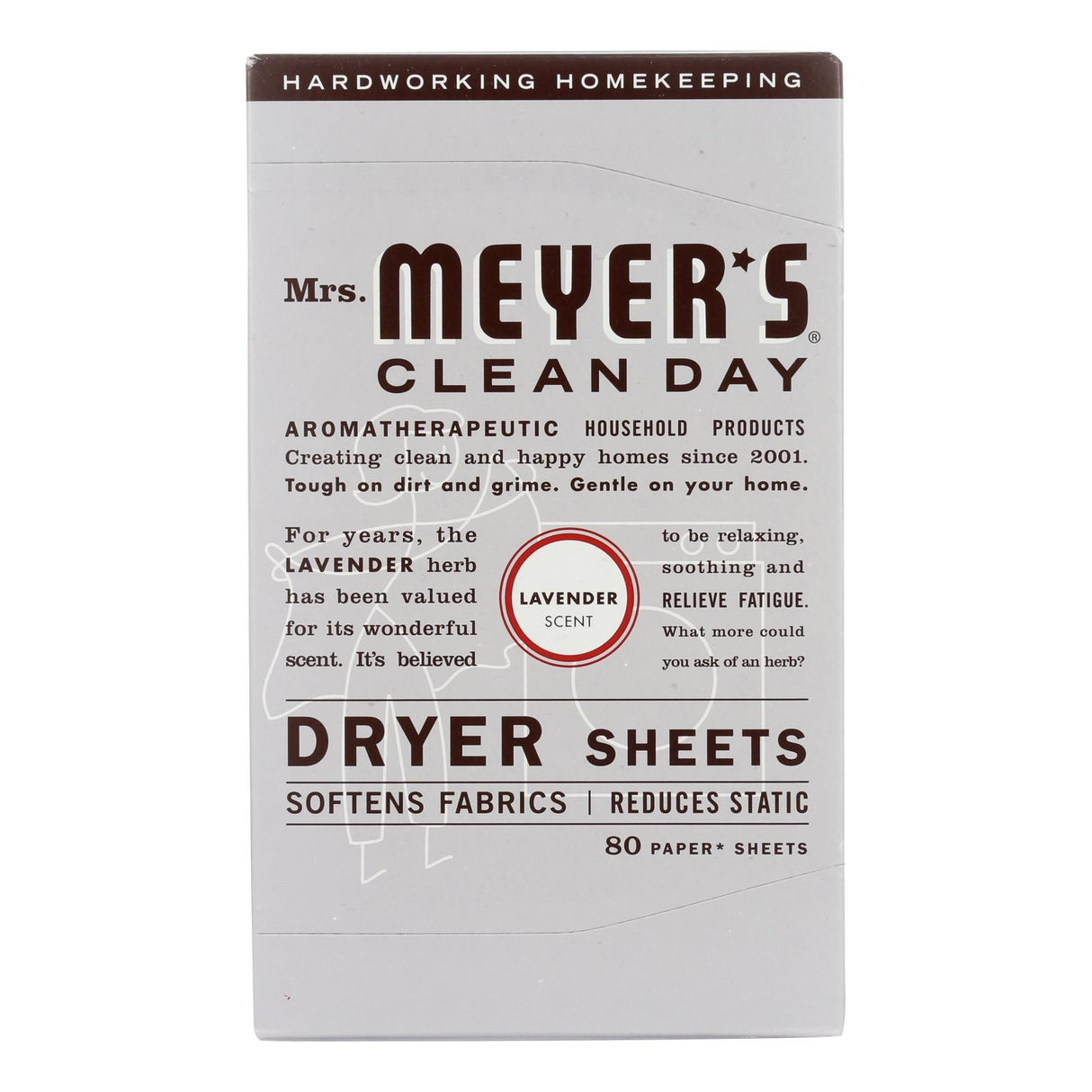 Mrs. Meyer's Clean Day Lavender Dryer Sheets, Pack of 12 (80 Sheet Count) - Cozy Farm