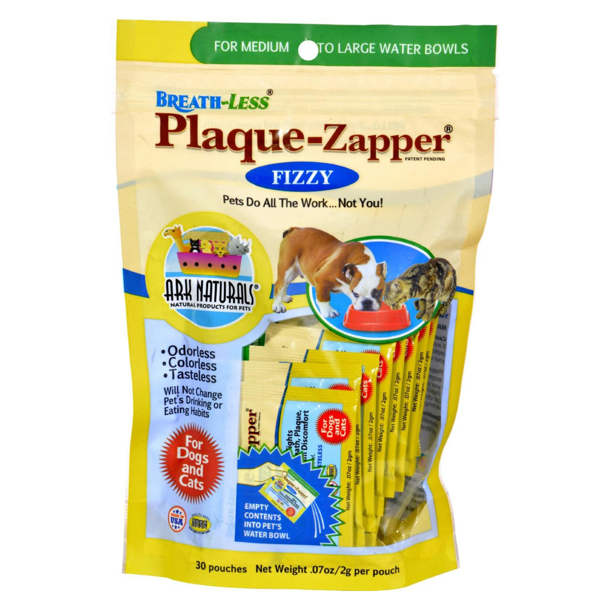 Ark Naturals Breathless Plaque-Zapper Fizzy Dental Treats for Medium to Large Pets (30) - Cozy Farm