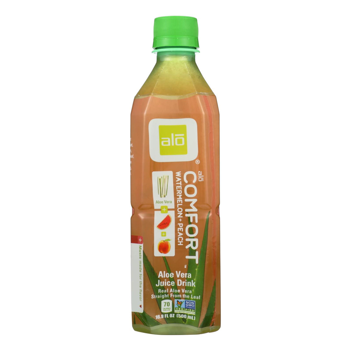 Alo Original Comfort Aloe Vera Juice Drink, Watermelon and Peach, 16.9 Fl Oz (Pack of 12) - Cozy Farm