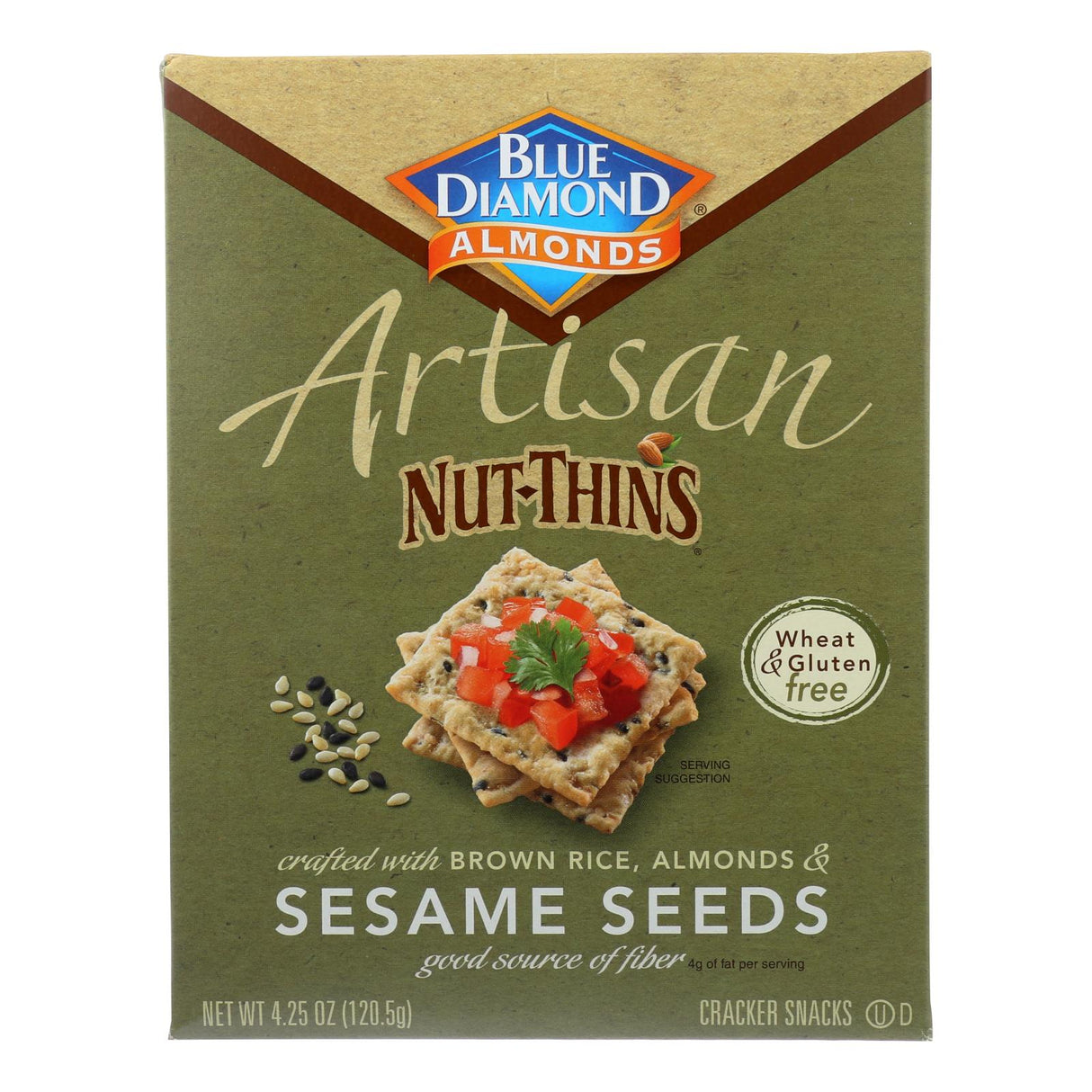 Blue Diamond Artesian Nut Thins Sesame Seed, 4.25 Ounce (Pack of 12) - Cozy Farm