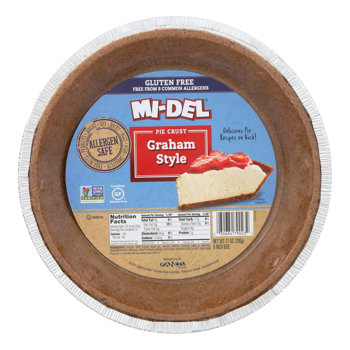 Midel 7.1 Oz. Gluten-Free Graham Style Pie Crusts (12 Pack) - Cozy Farm