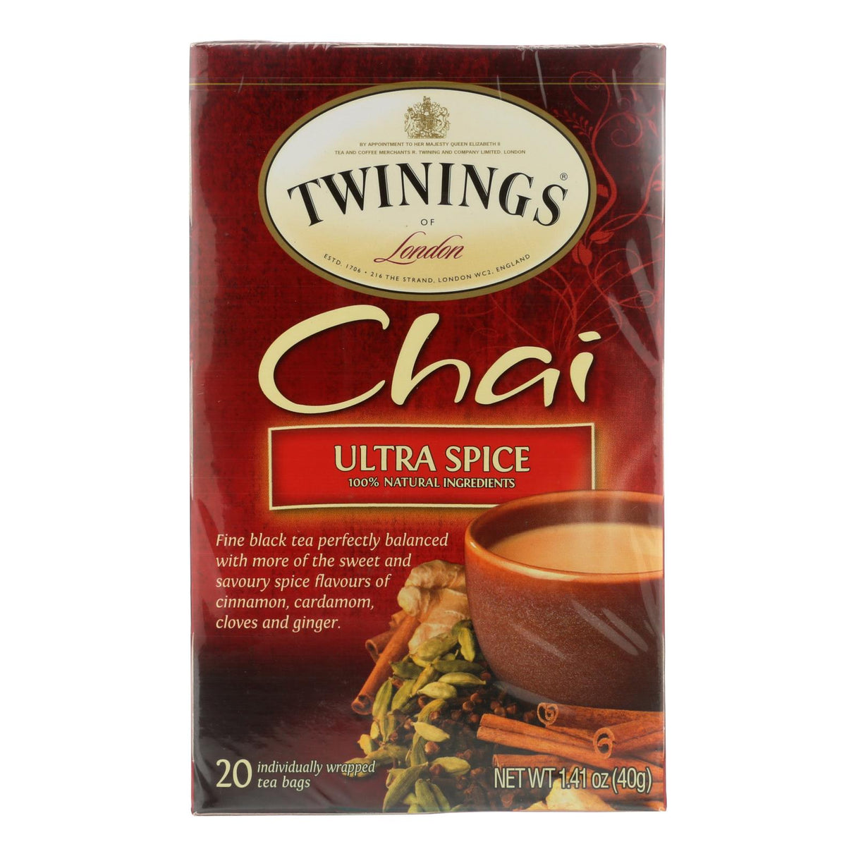 Twinings Chai Tea Ultra Spice (6 x 20 Count Tea Bags) - Cozy Farm