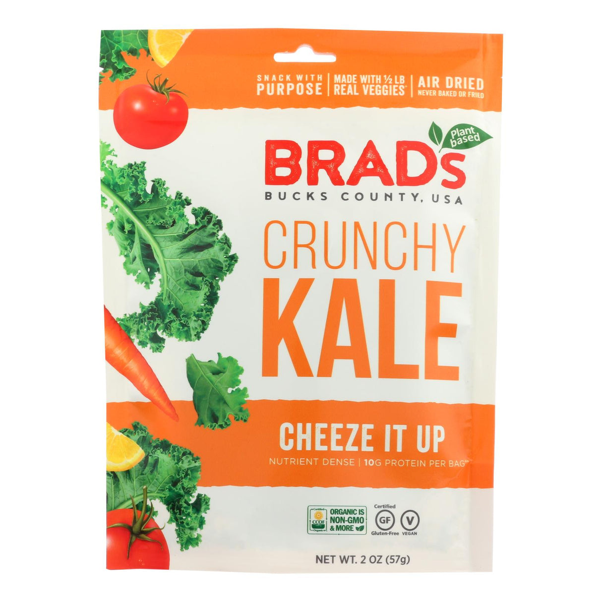 Brad's Plant-Based Crunchy Kale Cheez It Up, 2 Oz., Pack of 12 - Cozy Farm