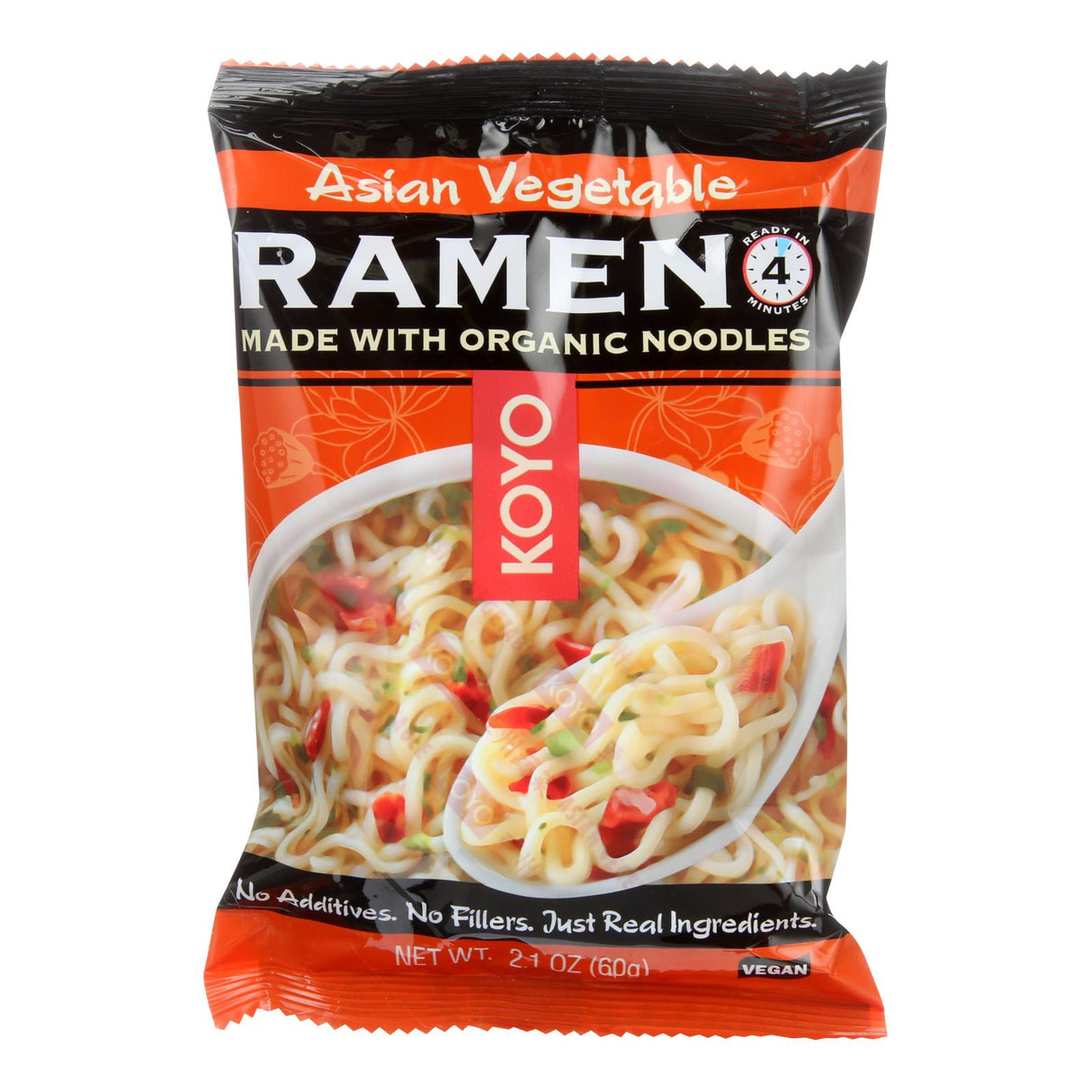 Koyo Authentic Asian Vegetable Ramen, Case of 12 - 2.1 Oz - Cozy Farm