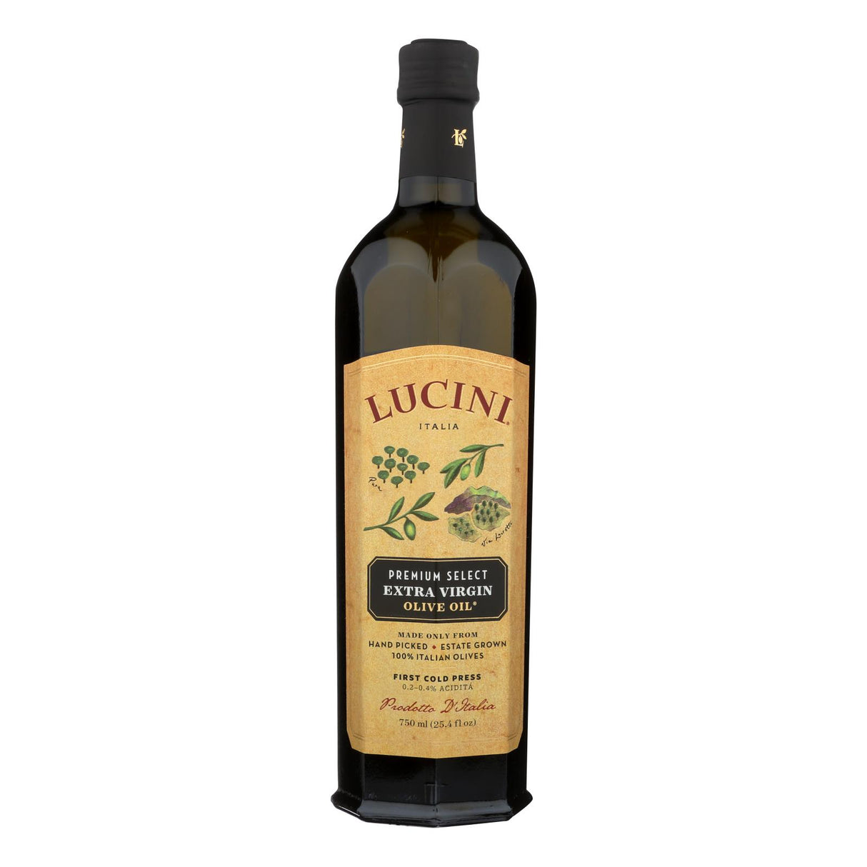 Lucini Italia Premium Select EVOO: Low Acidity, Great Taste (25.4 fl oz x 6) - Cozy Farm