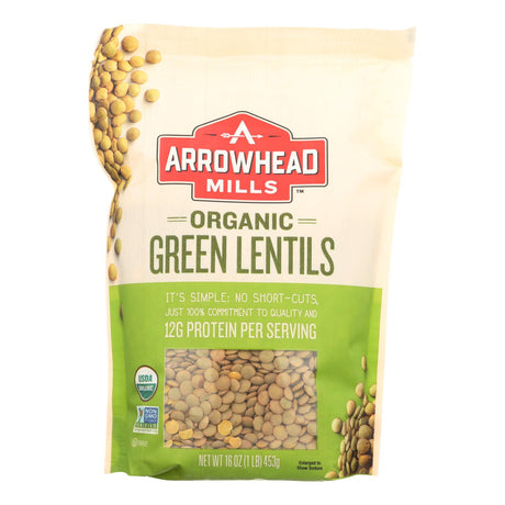 Arrowhead Mills Organic Green Lentils, 16 Oz Pack of 6 - Cozy Farm 