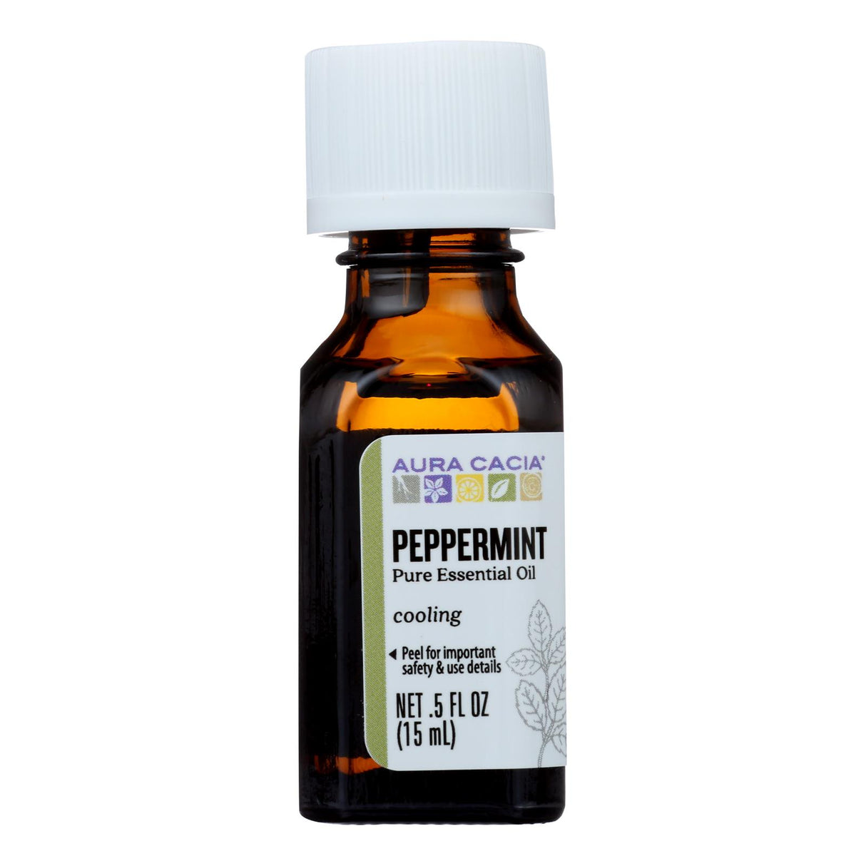 Aura Cacia Pure Peppermint Essential Oil - 0.5 Fl Oz - Cozy Farm