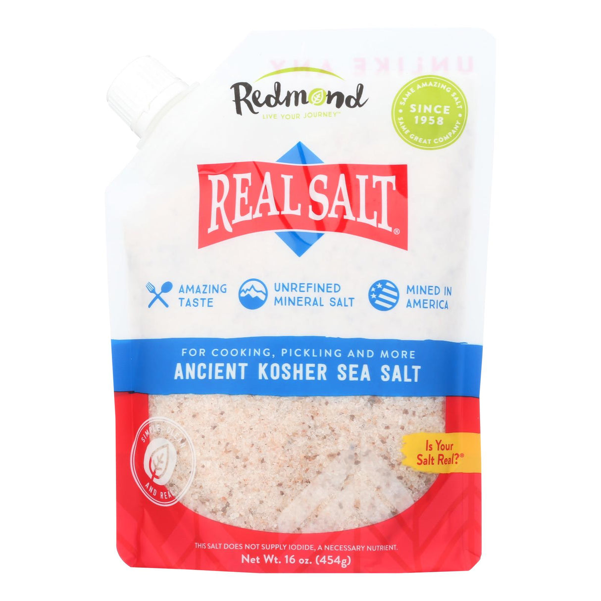 Real Salt Gourmet Kosher Sea Salt, 16 Oz (Pack of 6) - Cozy Farm