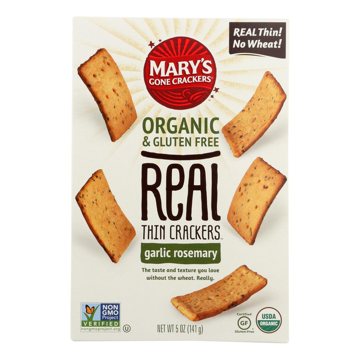 Mary's Gone Crackers Real Thin Gluten-Free Organic Crackers, 5 Oz. (Pack of 6) - Cozy Farm