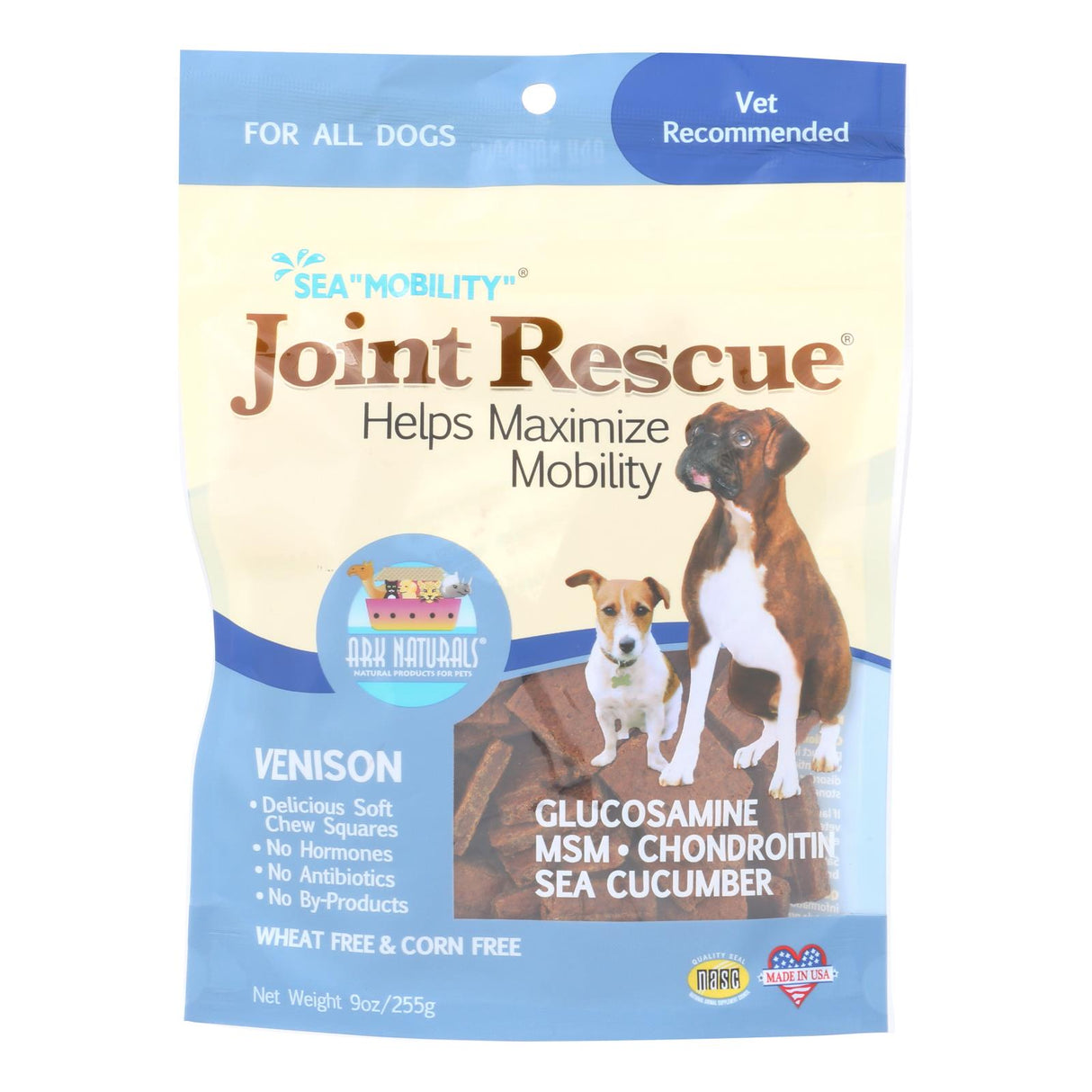 Ark Naturals Sea Mobility Joint Rescue Venison Jerky - 9 Oz Joint Support for Dogs - Cozy Farm
