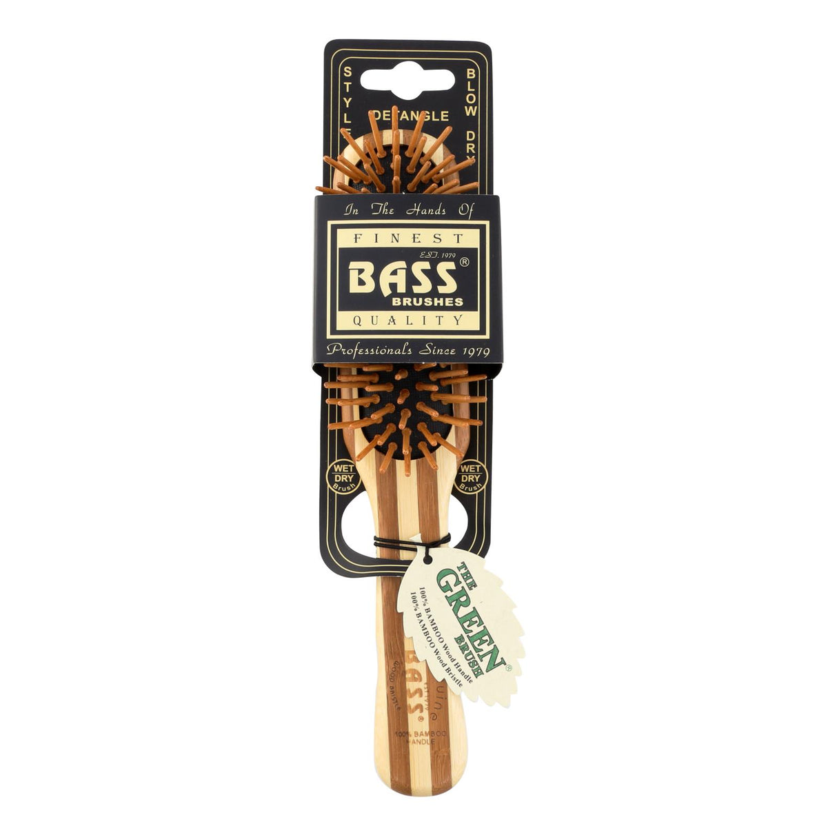 Bass Brushes Bamboo Pin Brush for Fine Hair - Small - Cozy Farm
