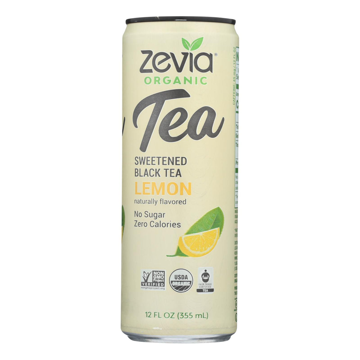 Zevia Zero Calorie Black Lemon Tea, Pack of 12 (12 Fl Oz per Can) - Cozy Farm