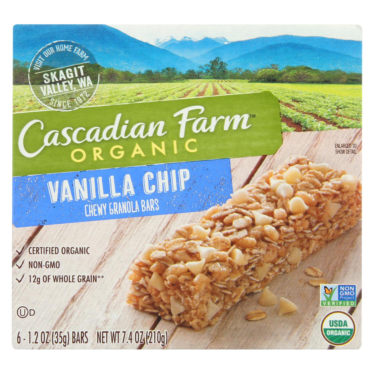 Cascadian Farm Organic Vanilla Chip Chewy Granola Bars - 12 Pack, 7.4 Oz. Each - Cozy Farm