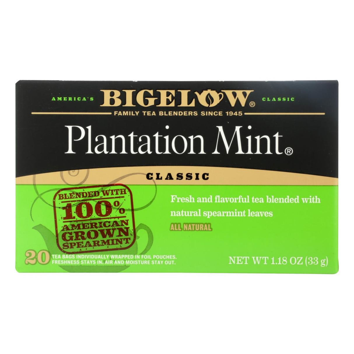 Bigelow Perfectly Mint Tea Bags, Pack of 6 (20 Bags Each) - Cozy Farm