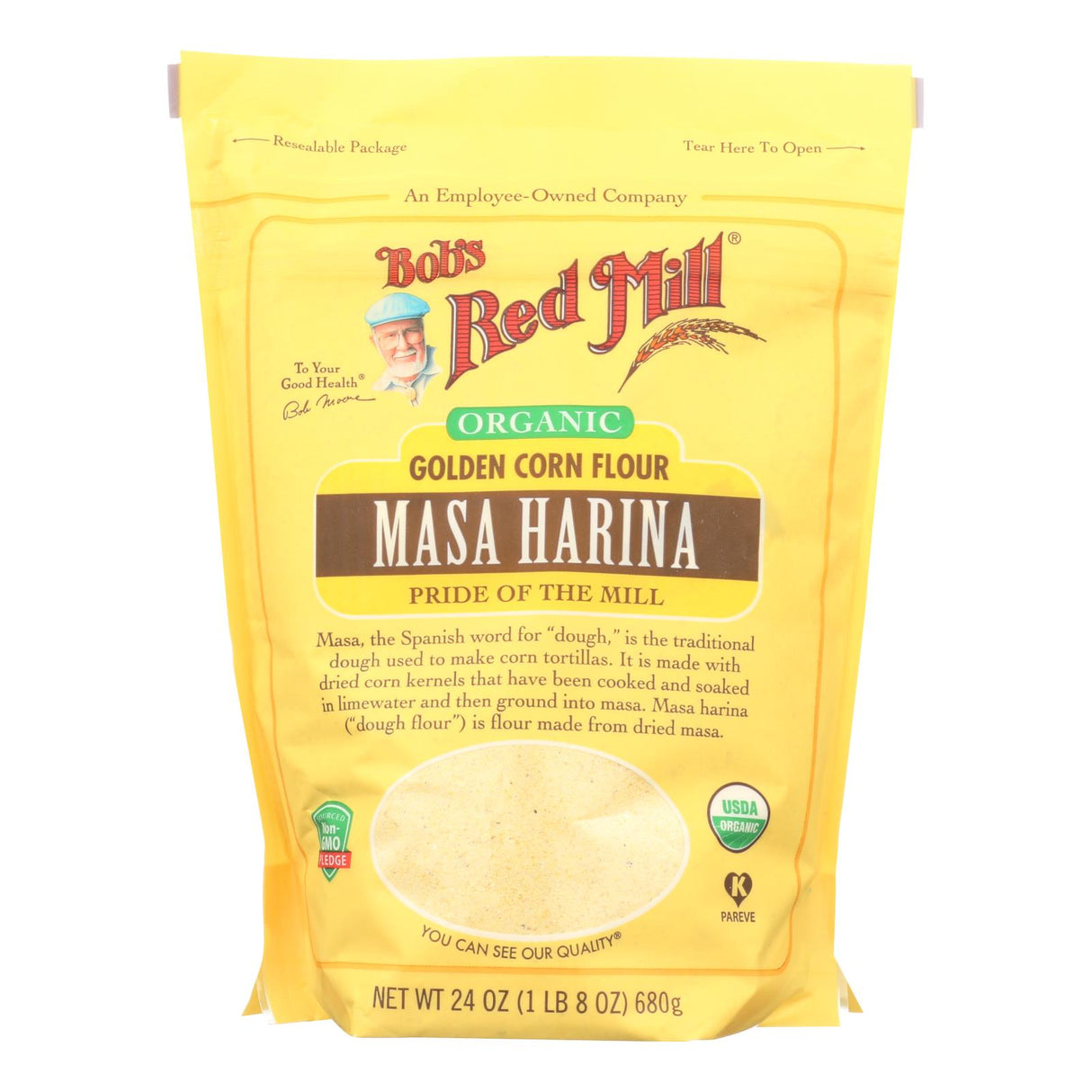 Bob's Red Mill Organic Masa Harina, Non-GMO, Gluten-Free (4-Pack, 24 Oz.) - Cozy Farm
