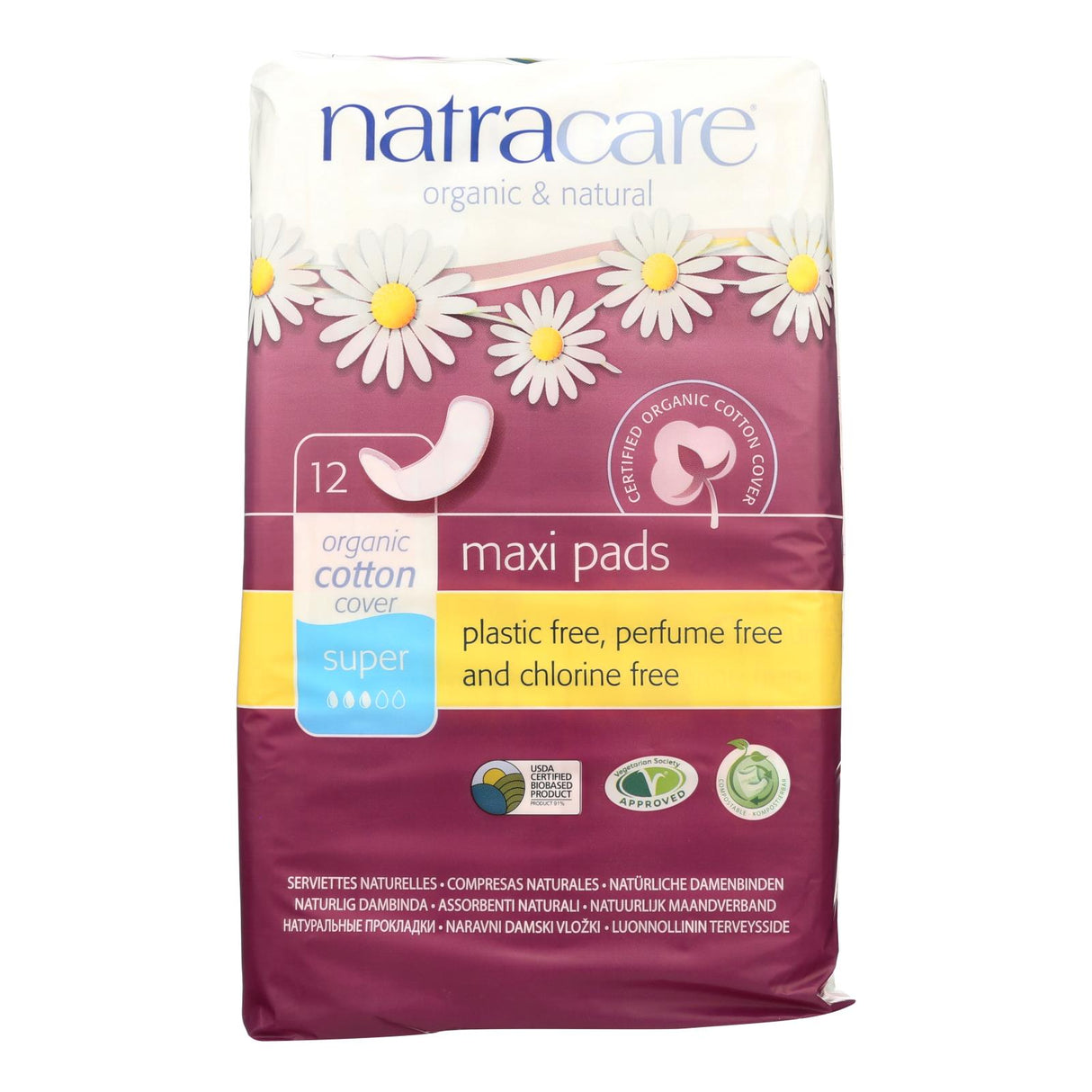 Natracare Super Maxi Pads - 12 Pack - Cozy Farm